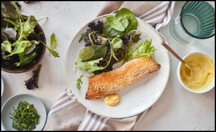 Coconut Crusted Air Fryer Salmon