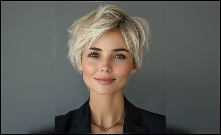 Sleek and Polished Pixie Bob with Deep Side Part